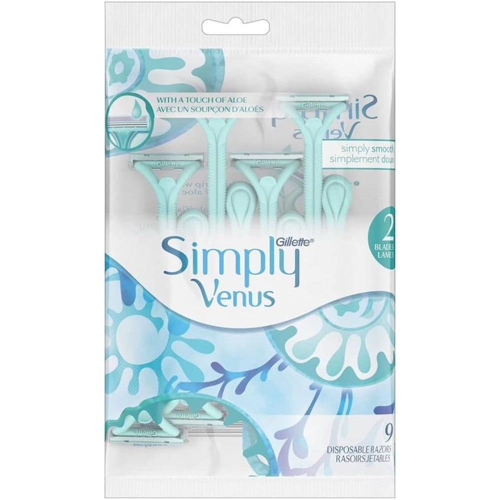 Womens Simply Venus Disposable Razors 9 Count