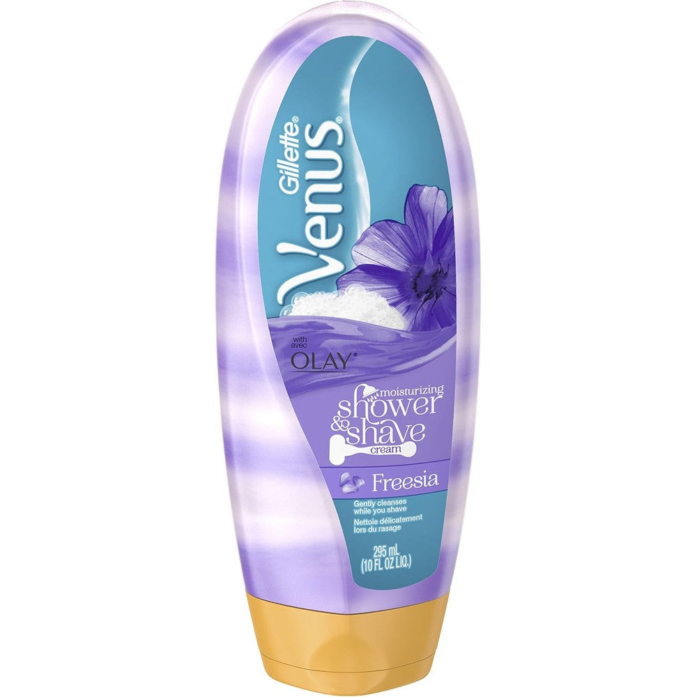Gillette Venus with Olay Moisturizing Shower & Shave Cream Freesia, 10 oz