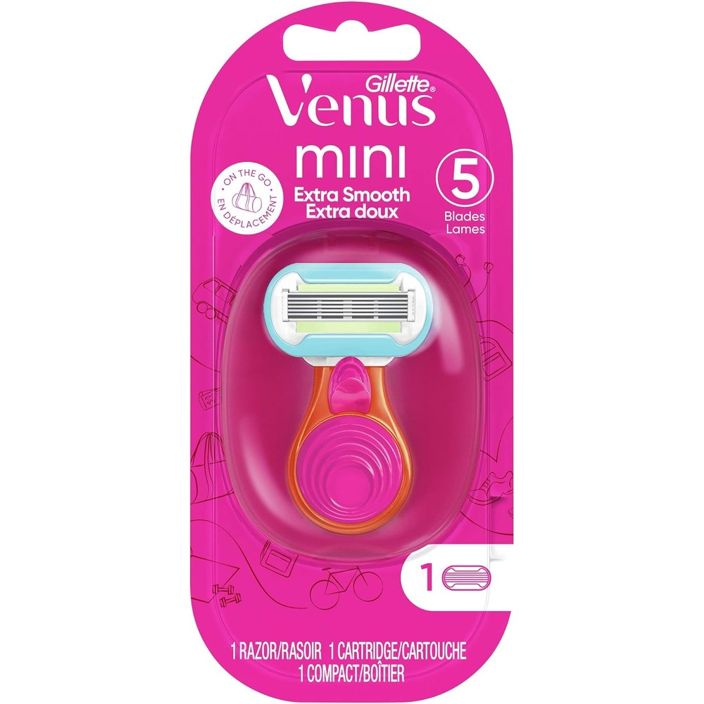 Gillette Venus Snap Cosmo Pink with Extra Smooth Women's On-The-Go Razor - 1 Handle + 1 Refill