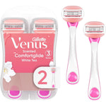 Gillette Venus ComfortGlide White Tea Women's Disposable Razor, 2 Count