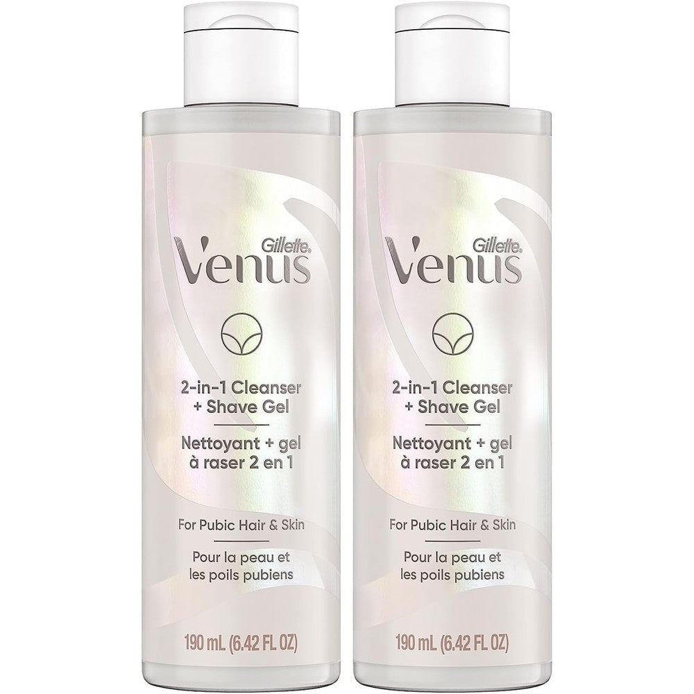 Gillette Venus Intimate Grooming 2in1 Cleanser and Shave Gel for Bikini Pubic Hair and Skin 6.4 Oz,(Pack of 24)