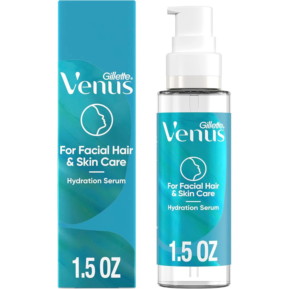 Gillette Venus Facial Hydration Serum with a Touch of Hyaluronic Acid, 1.5 oz Bottle, Use Post Dermaplaning Tool, Dermaplaning Moisturizer, Dermaplane Oil, Dermaplane Moisturizer, Pre Eyebrow Razor