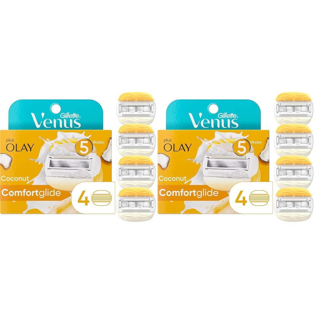 Gillette Venus ComfortGlide Womens Razor Blade Refills,Infused with Olay Coconut Scent,4 Count (Pack of 2)