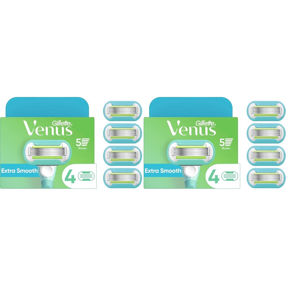 Gillette Venus Extra Smooth Womens Razor Blade Refills,Designed for a Close,Smooth Shave,4 Count (Pack of 2)