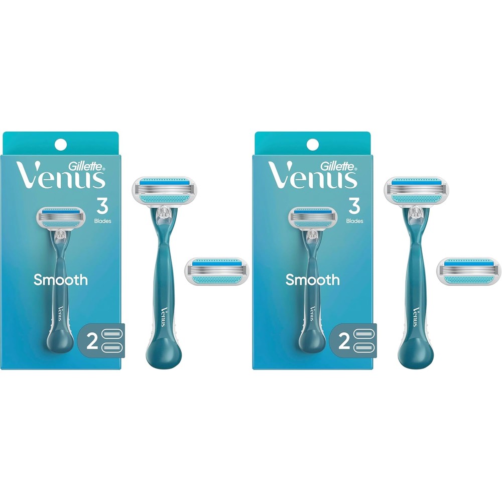Gillette Venus Women's Razor, 1 Handle + 2 Refills, Pack of 2 | Smooth