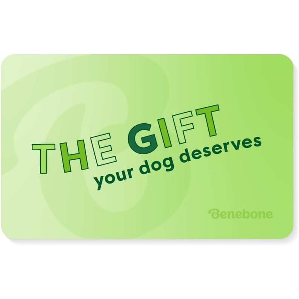 Benebone Digital Gift Card $25 value front view featuring a green dog toy themed graphic.