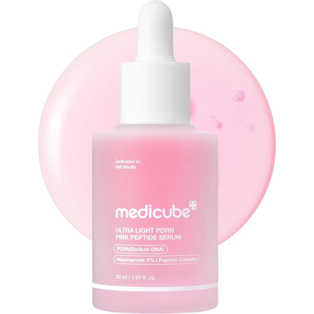 Medicube Ultra Light PDRN Pink Peptide Serum front view bottle