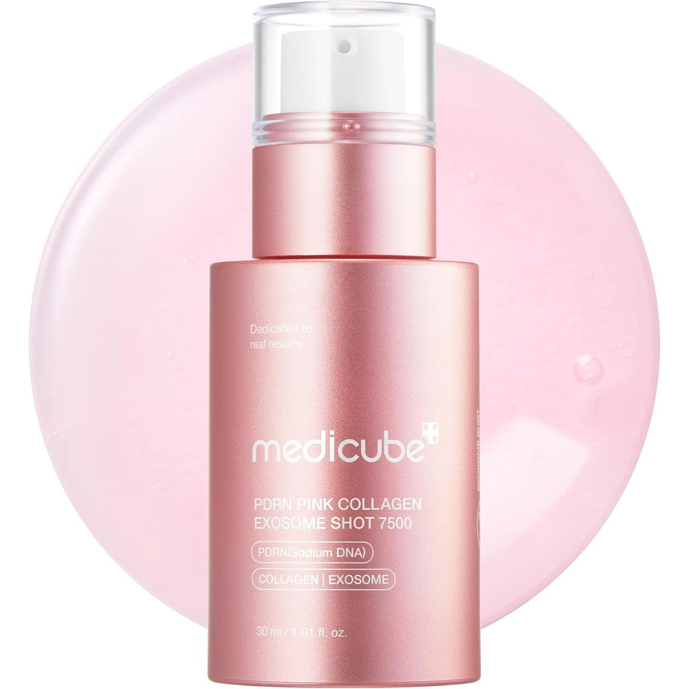 Medicube PDRN Pink Collagen Exosome Shot 7500 Serum 30ml front bottle view