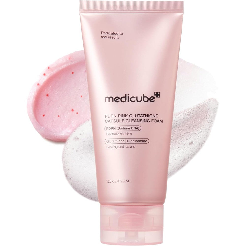 Medicube PDRN Pink Glutathione Capsule Foam Cleanser bottle front view