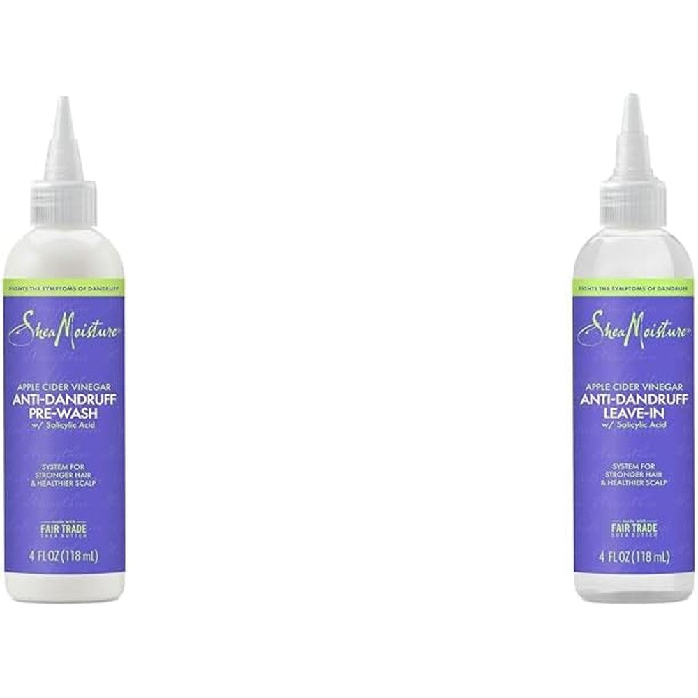 SheaMoisture Apple Cider Vinegar Anti-Dandruff Hair Care System with 4oz Pre-Wash & 4oz Leave-In for Stronger Hair & Healthier Scalp