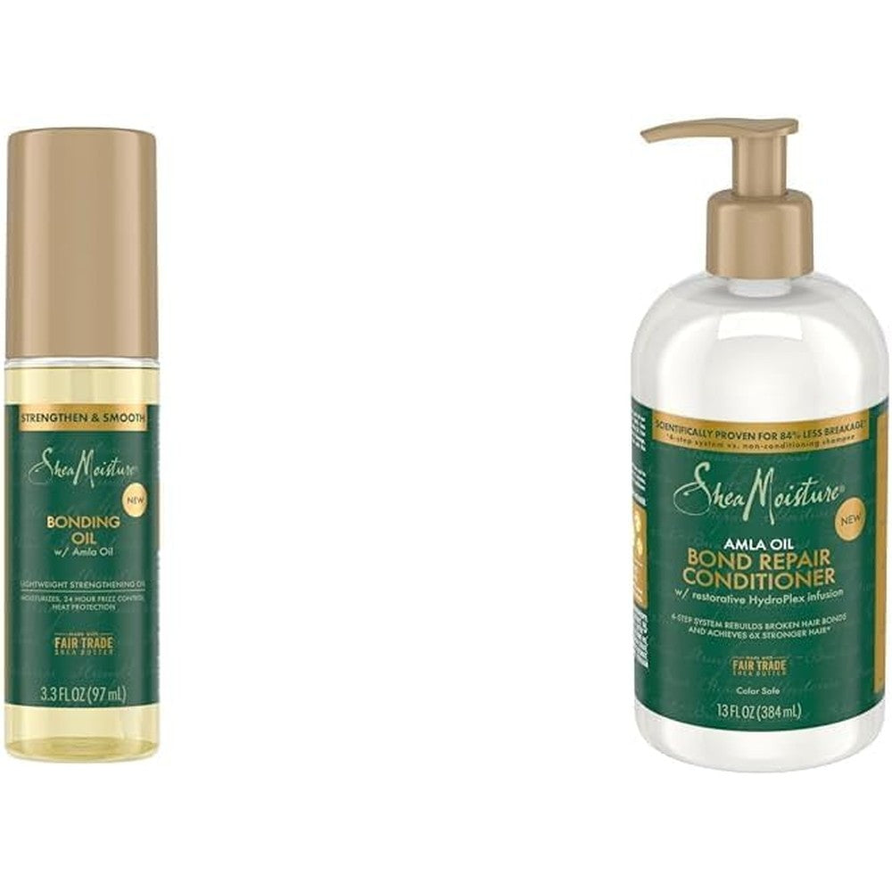SheaMoisture Bond Repair System with Amla Oil, Shea Butter Conditioner, Shampoo & Bonding Oil for Smoothing Frizz, Repairing Damage