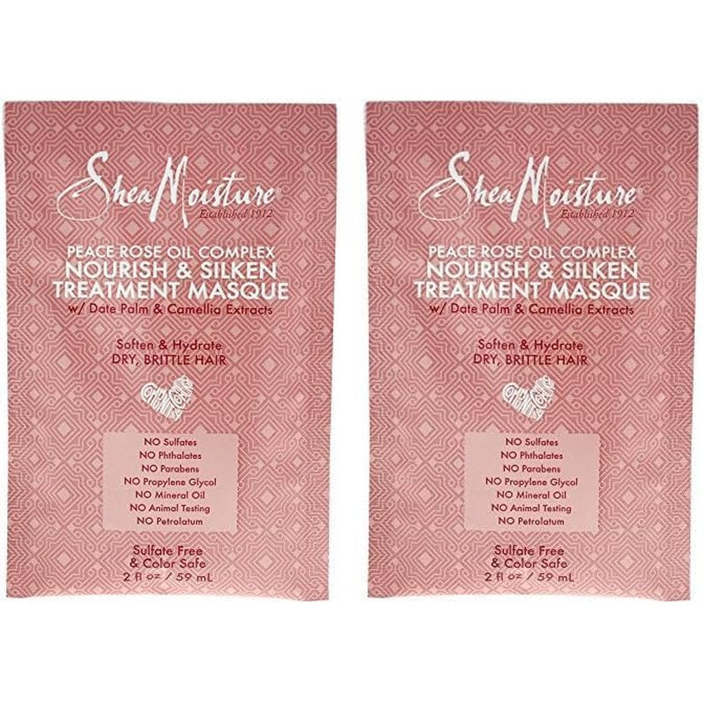 Shea Moisture Peace Rose Oil Complex Nourish & Silken Treatment Masque for Unisex, 2 Ounce (Pack of 2)