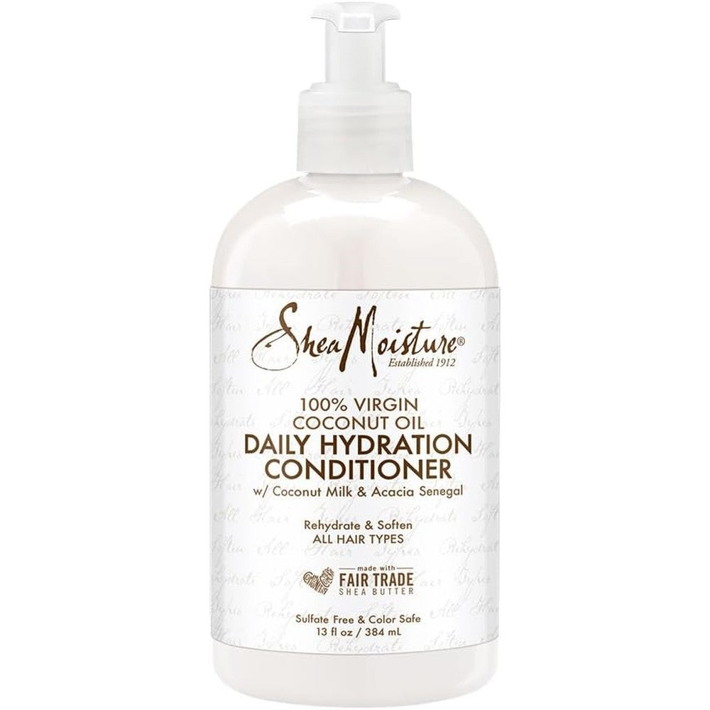 SheaMoisture Virgin Coconut Oil Leave-In Treatment and Daily Hydrating Conditioner Bundle, 8 Ounce and 13 oz