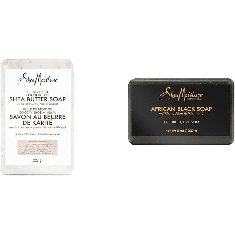 SheaMoisture Bar Soap Bundle with Shea Butter Virgin Coconut Oil 8 oz (2-pack)