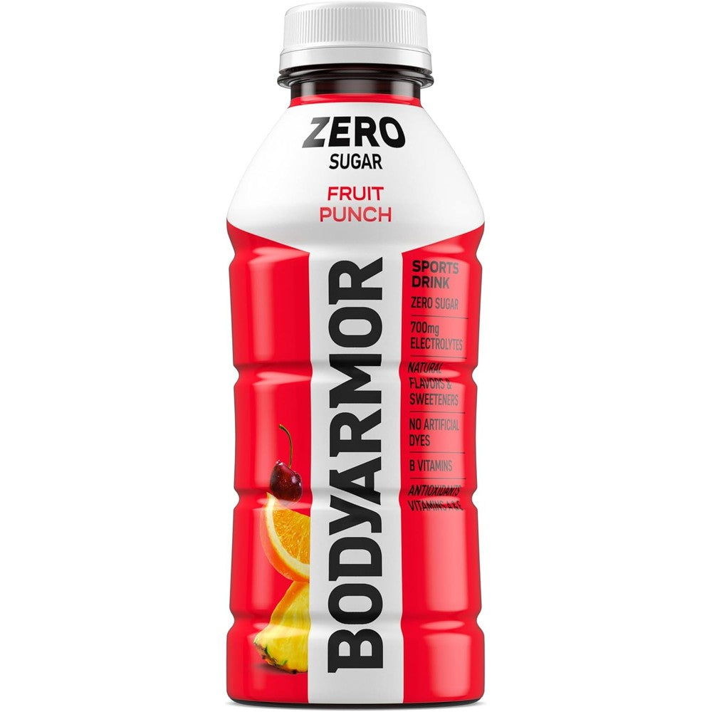 BODYARMOR ZERO Sugar Fruit Punch sports drink bottle front view