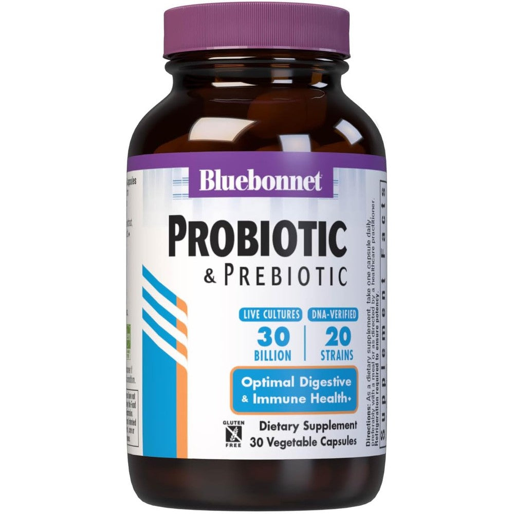 Bluebonnet Probiotic and Prebiotic 30 Billion CFU bottle front view