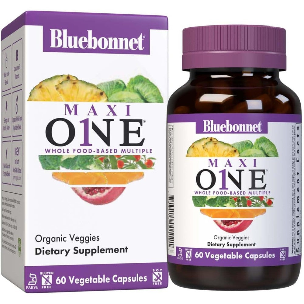 Bluebonnet Nutrition Maxi One front label view whole food multivitamin supplement bottle