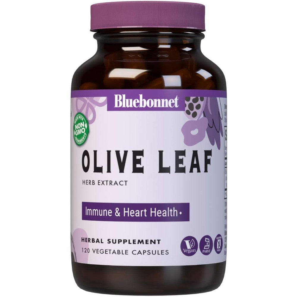 Bluebonnet Nutrition Olive Leaf Herb Extract bottle front view for immune defense