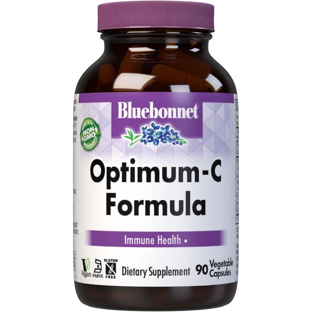 BlueBonnet Optimum C Formula Vitamin C 90 vegetable capsules front label packaging view