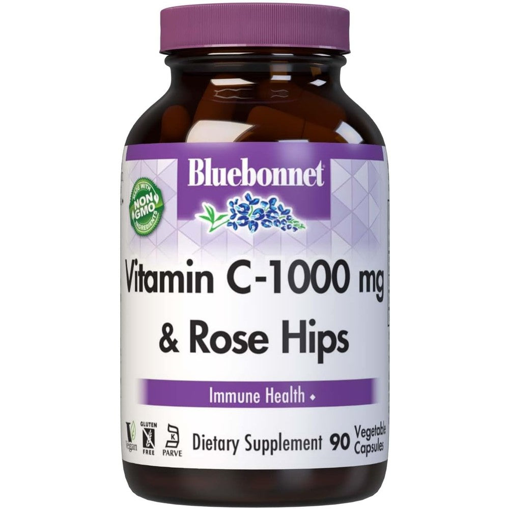 Bluebonnet Nutrition Vitamin C 1000 mg Rose Hips front bottle view