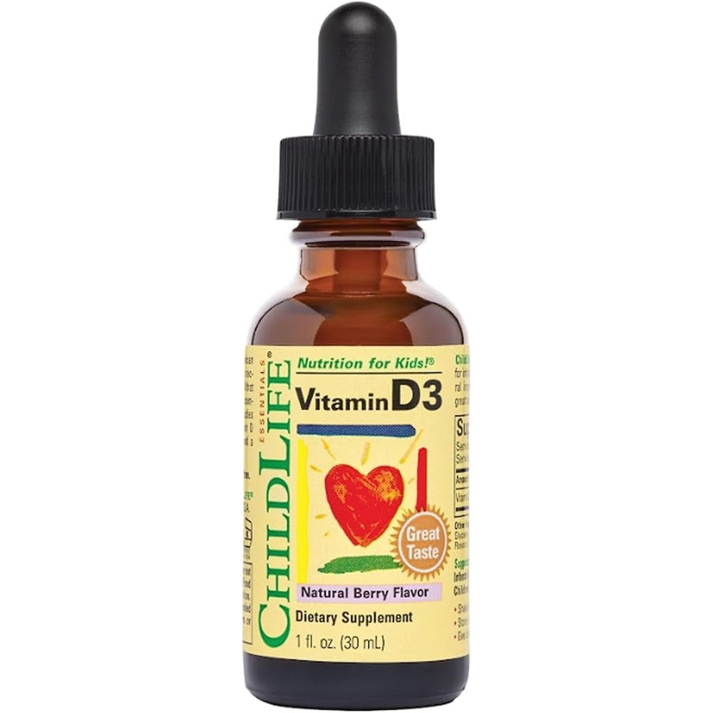 ChildLife Essentials Vitamin D3 Mixed Berry liquid drops bottle front view