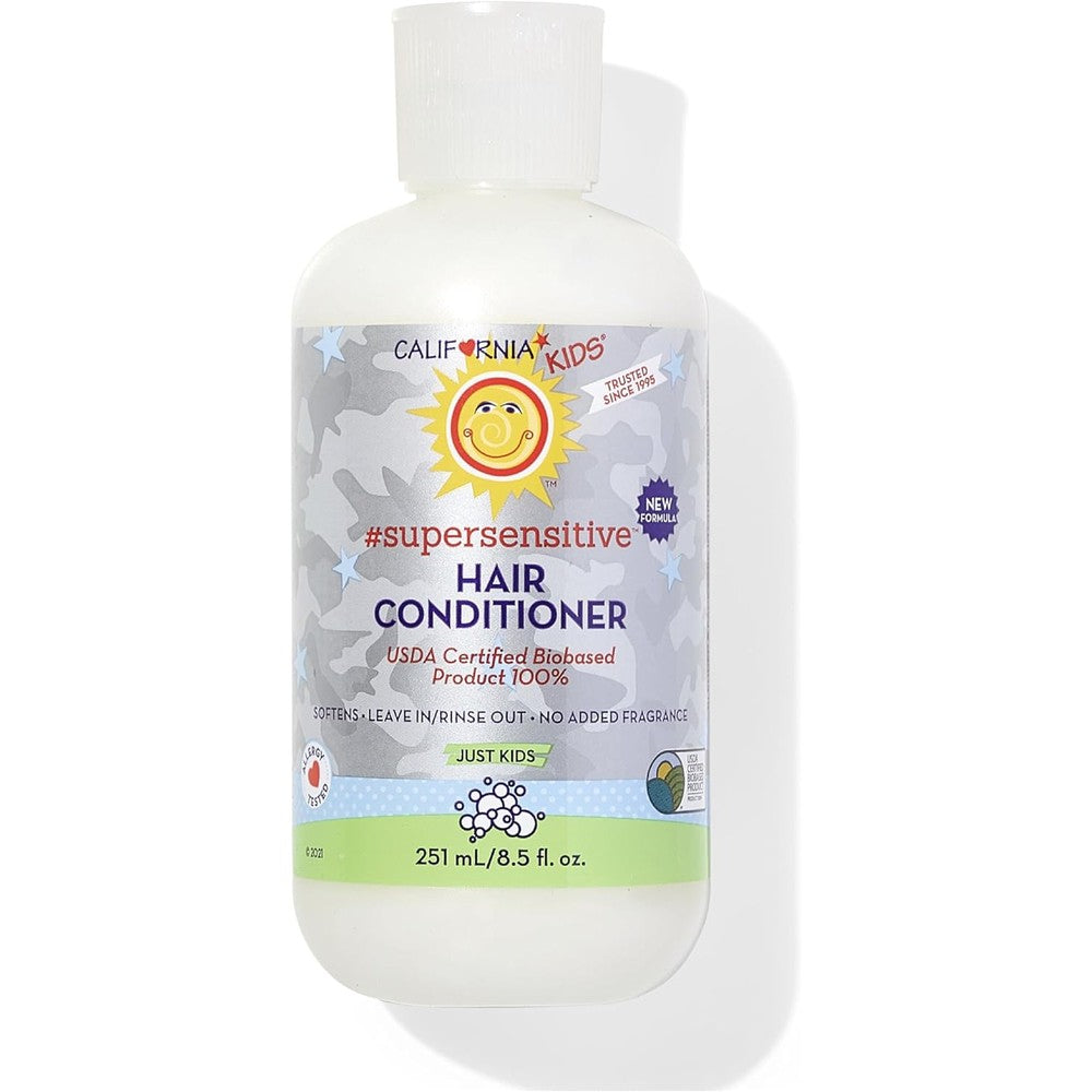 California Kids Conditioner | Super Sensitive | Unscented | 100% Plant-Based | Rinse-out or Leave in Conditioner | Moisturizing | 251 ml / 8.5 oz