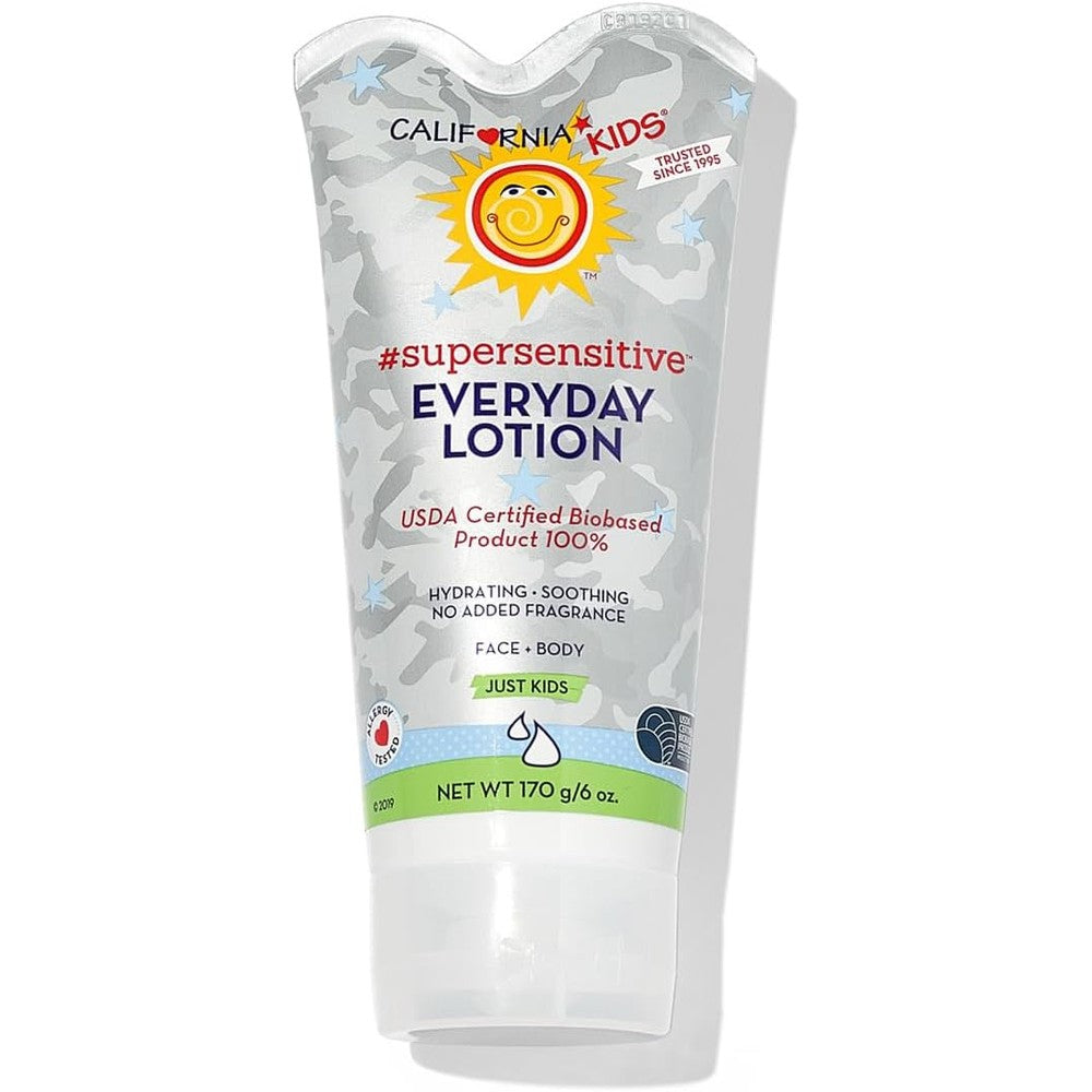 California Kids Lotion | Super Sensitive | 100% Plant-Based Moisturizer | Fragrance Free Lotion for Kids | Hypoallergenic | Aloe + Calendula | 6 oz.