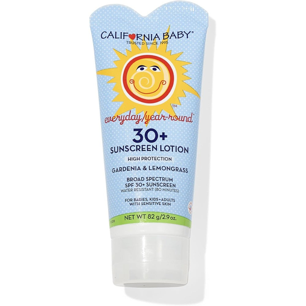 California Baby Everyday SPF 30+ Sunscreen | Mineral Based | Titanium Dioxide | Travel Size Baby Sunscreen for Face + Body | Floral Scent | 2.9oz
