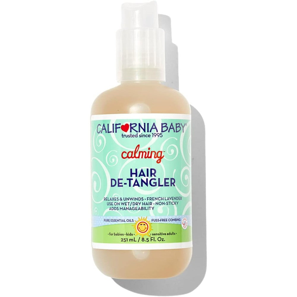 California Baby Calming Hair Detangler Spray | Plant-Based Detangler Spray for Kids | Lavender Scent | Detangles & Adds Shine | 251 mL / 8.5 oz.