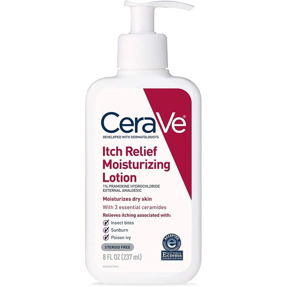 CeraVe Anti Itch Moisturizing Lotion 8 Ounce front view bottle showing product labeling
