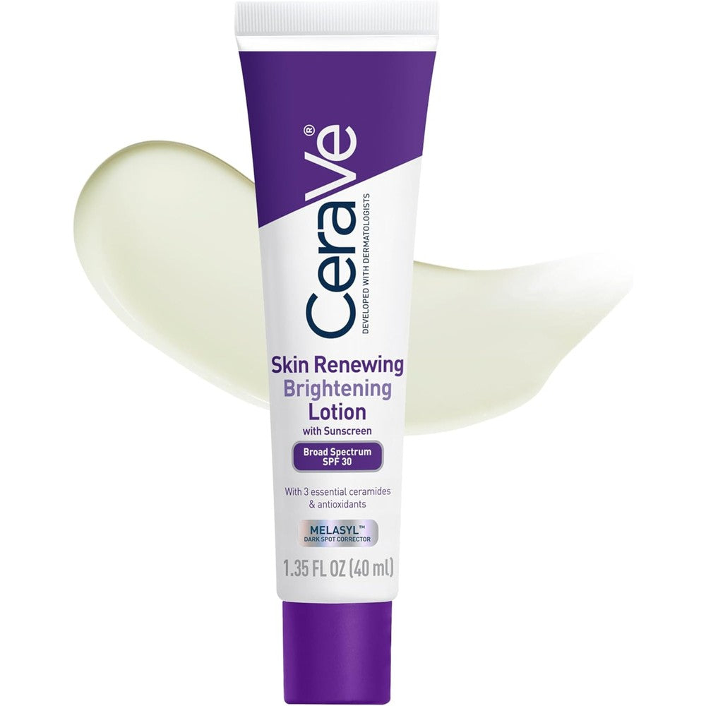 CeraVe Skin Renewing Brightening Lotion SPF 30 front view of the packaging tube.
