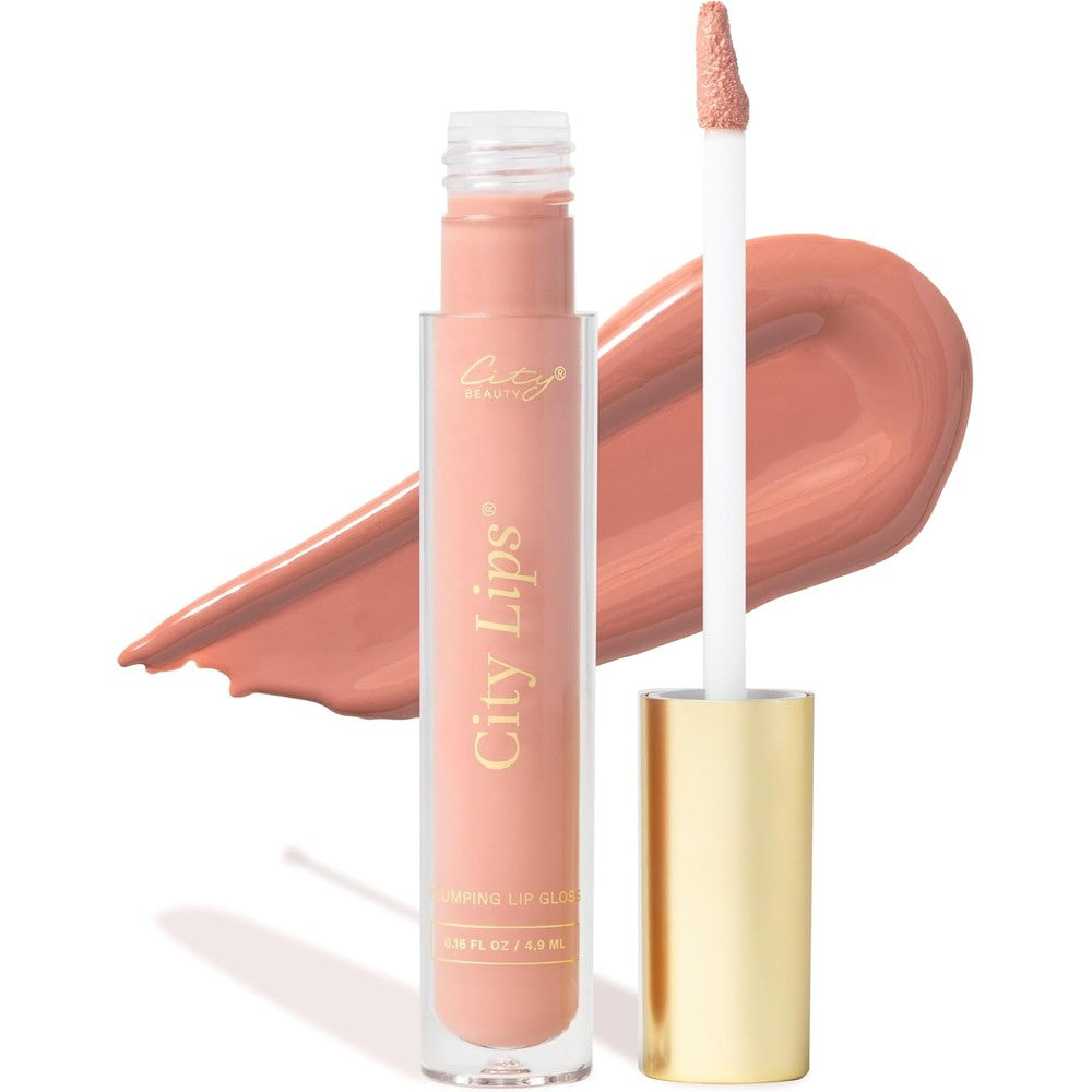 City Beauty City Lips Plumping Lip Gloss Pink Nude front view premium packaging