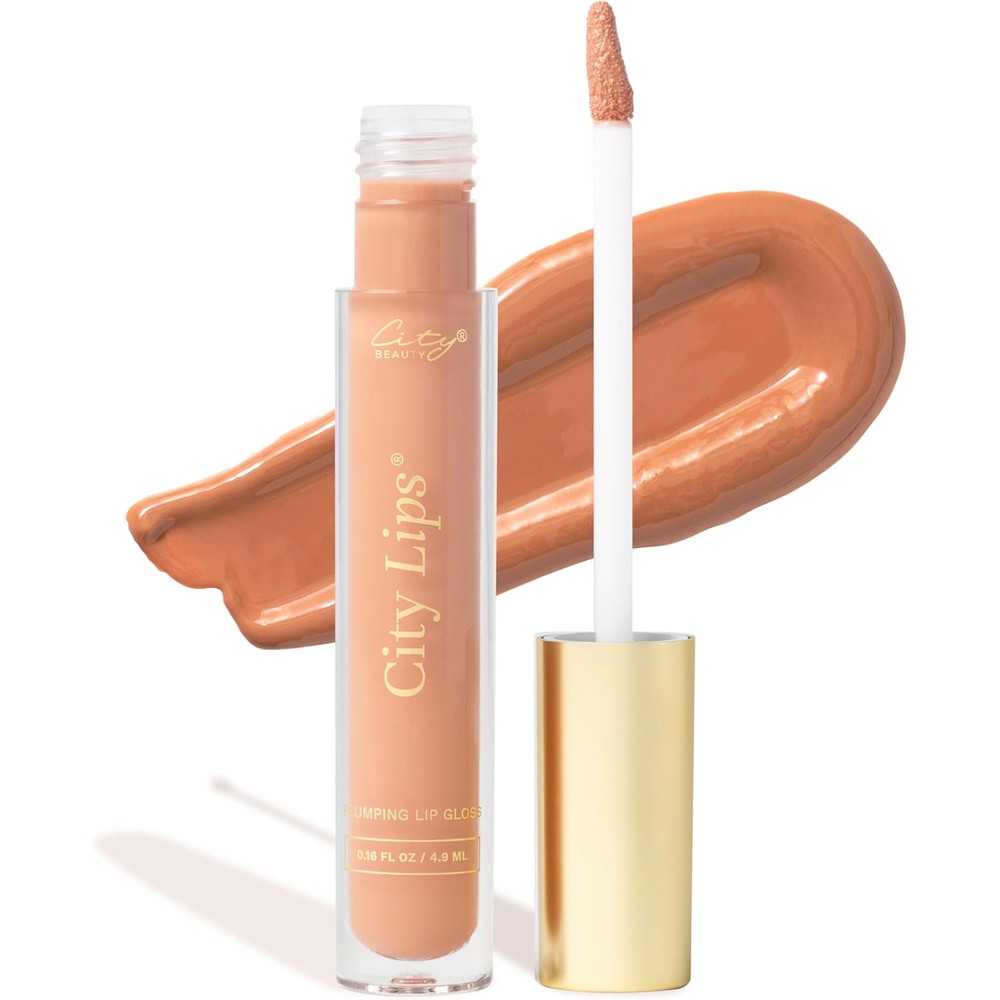 City Beauty City Lips Plumping Lip Gloss Nude front view premium lip plumper