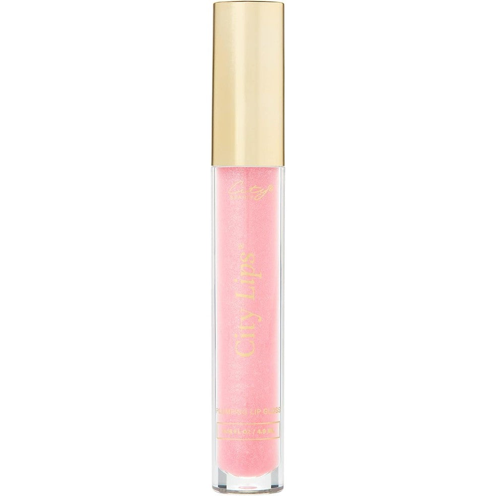City Beauty City Lips Plumping Lip Gloss front view of Tinsel Town shade packaging.