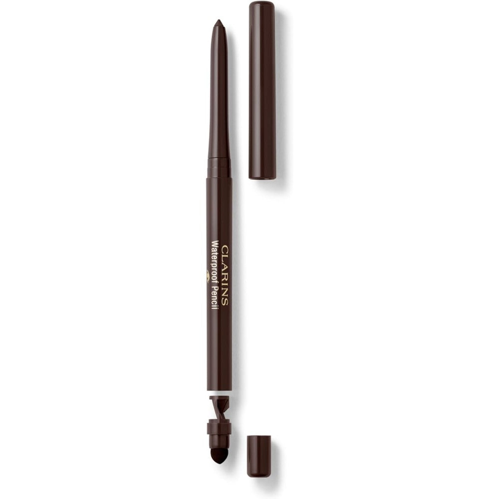 Clarins Waterproof Eye Pencil front view showing the sleek retractable gel eyeliner packaging.