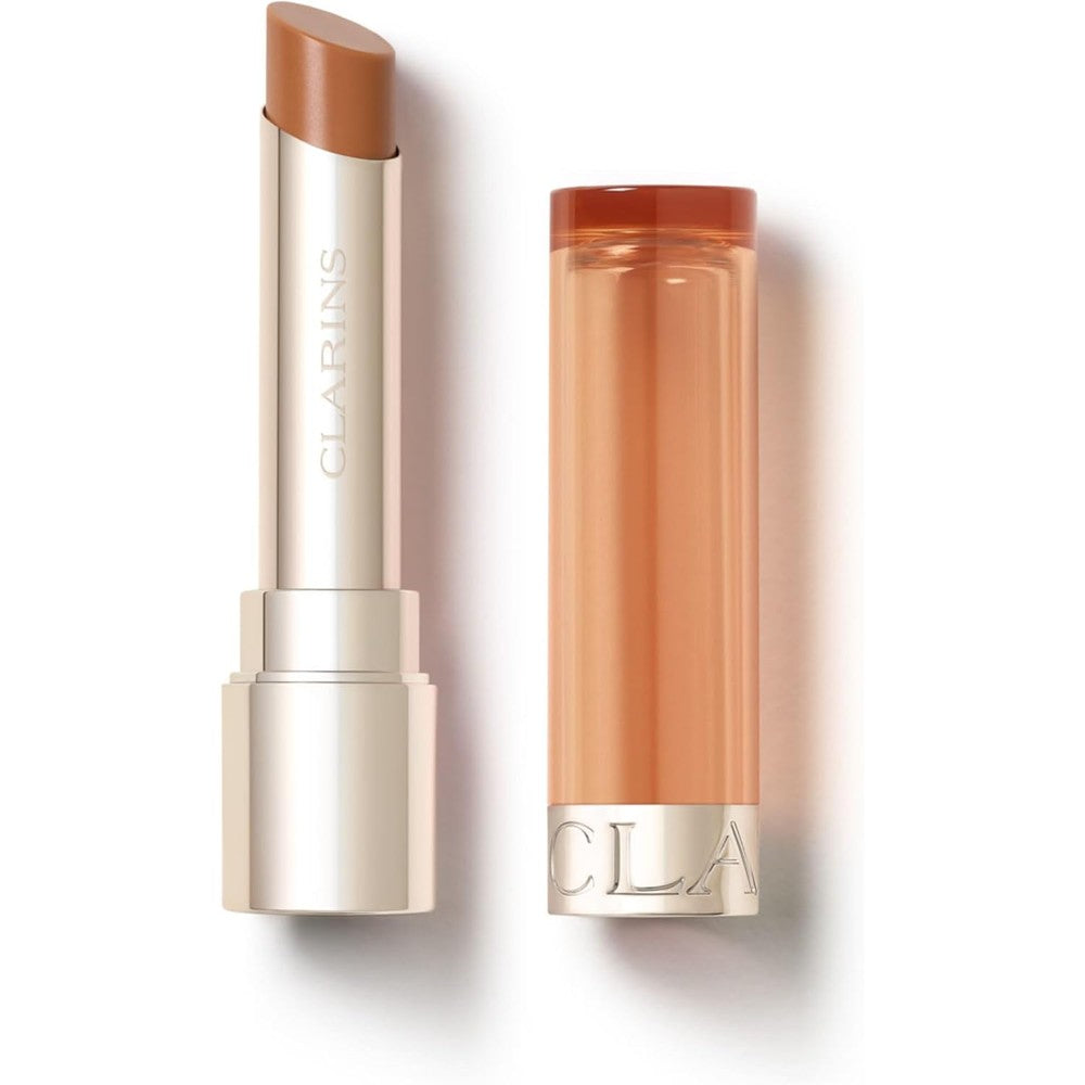 Clarins Lip Oil Balm front view showing premium gold casing