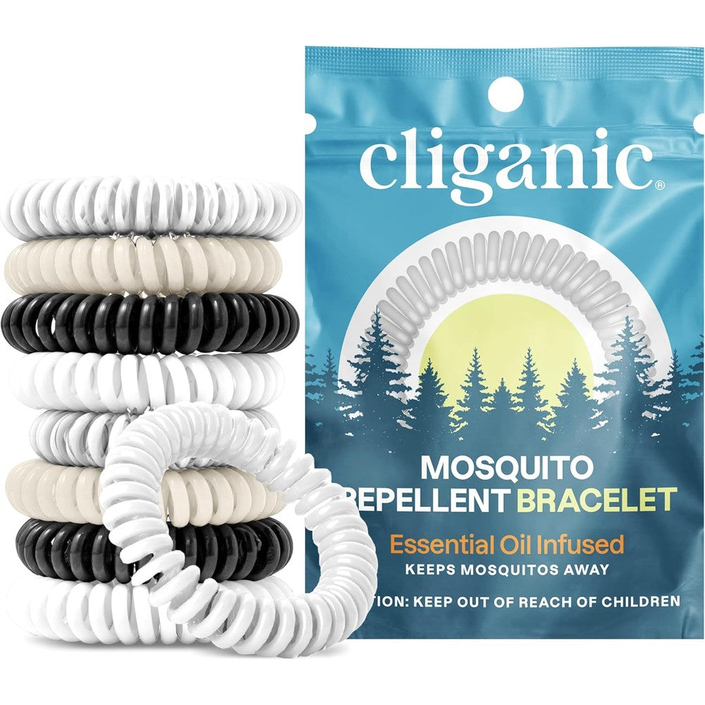 Cliganic mosquito repellent bracelets 10 pack front view
