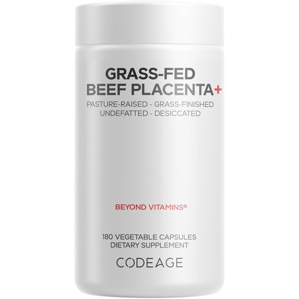 Codeage Grass Fed Beef Placenta Liver Grass Finished, Undefated 180 Capsules