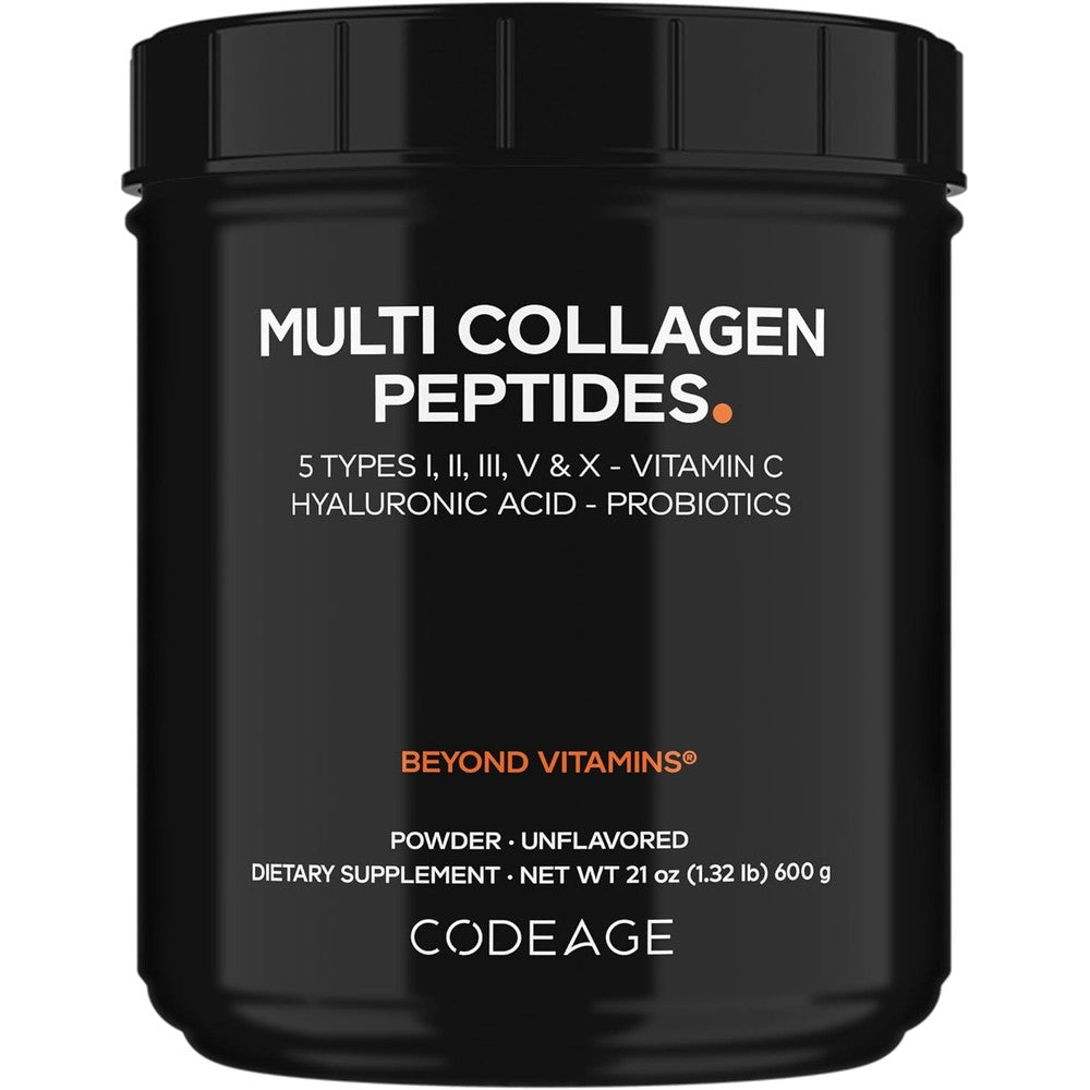 Codeage Multi Collagen Peptides Probiotics Black Edition Unflavored, 21oz