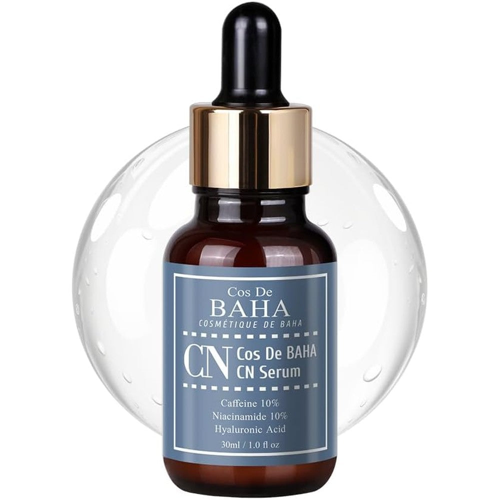 Cos De BAHA Caffeine 10% + Niacinamide 10% Serum 1 Fl Oz - Lightweight Hydrating Face Serum with Hyaluronic Acid & Ferulic Acid (30 ml)