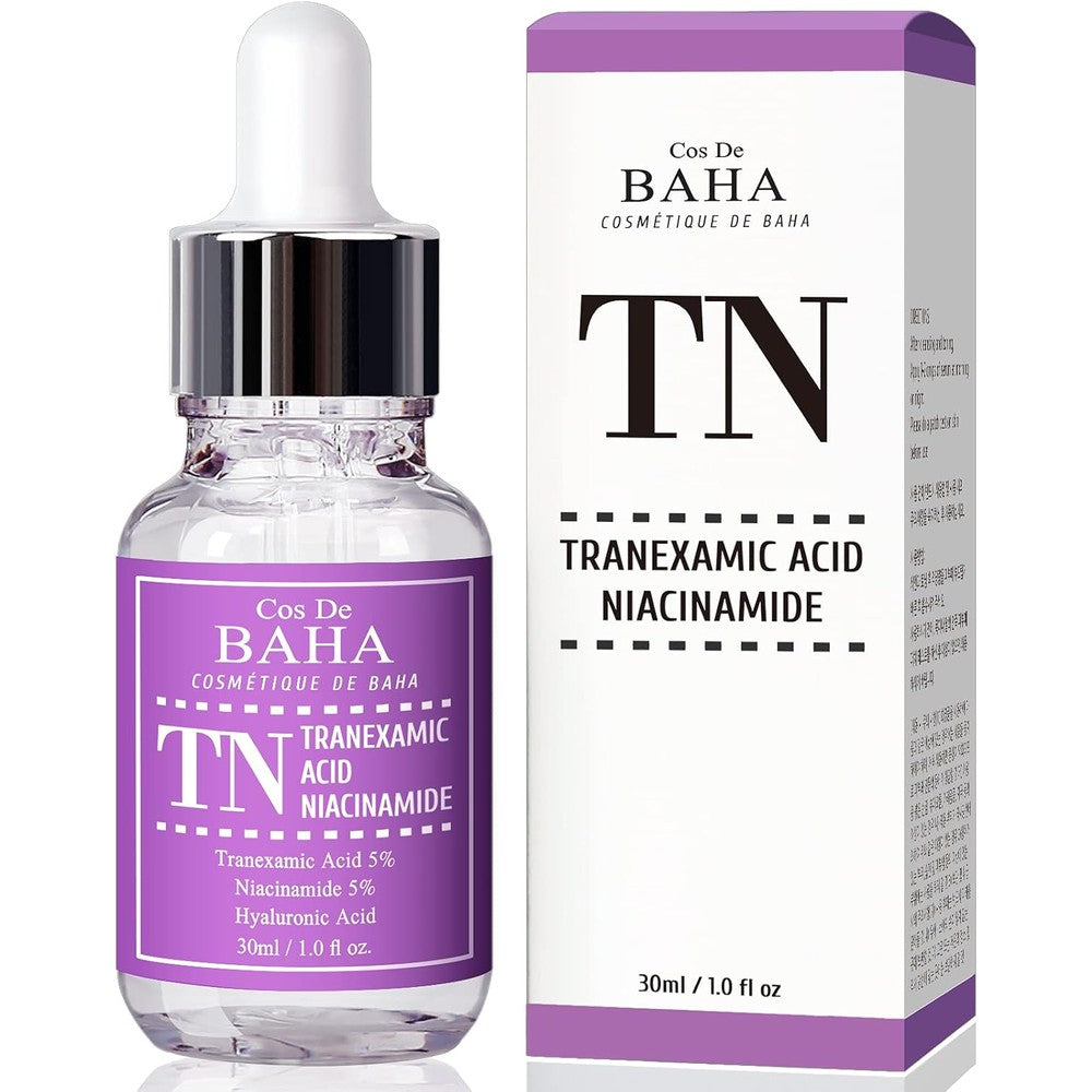 Cos De BAHA Tranexamic Acid 5% Serum 1 Fl Oz - Niacinamide 5%, Hyaluronic Acid & Aloe for Dark Spots & Uneven Tone, Remover Melasma (30 ml)