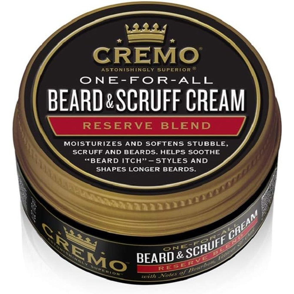 Cremo Reserve Collection Beard and Scruff Cream Distillers Blend 4 Ounce bottle front view