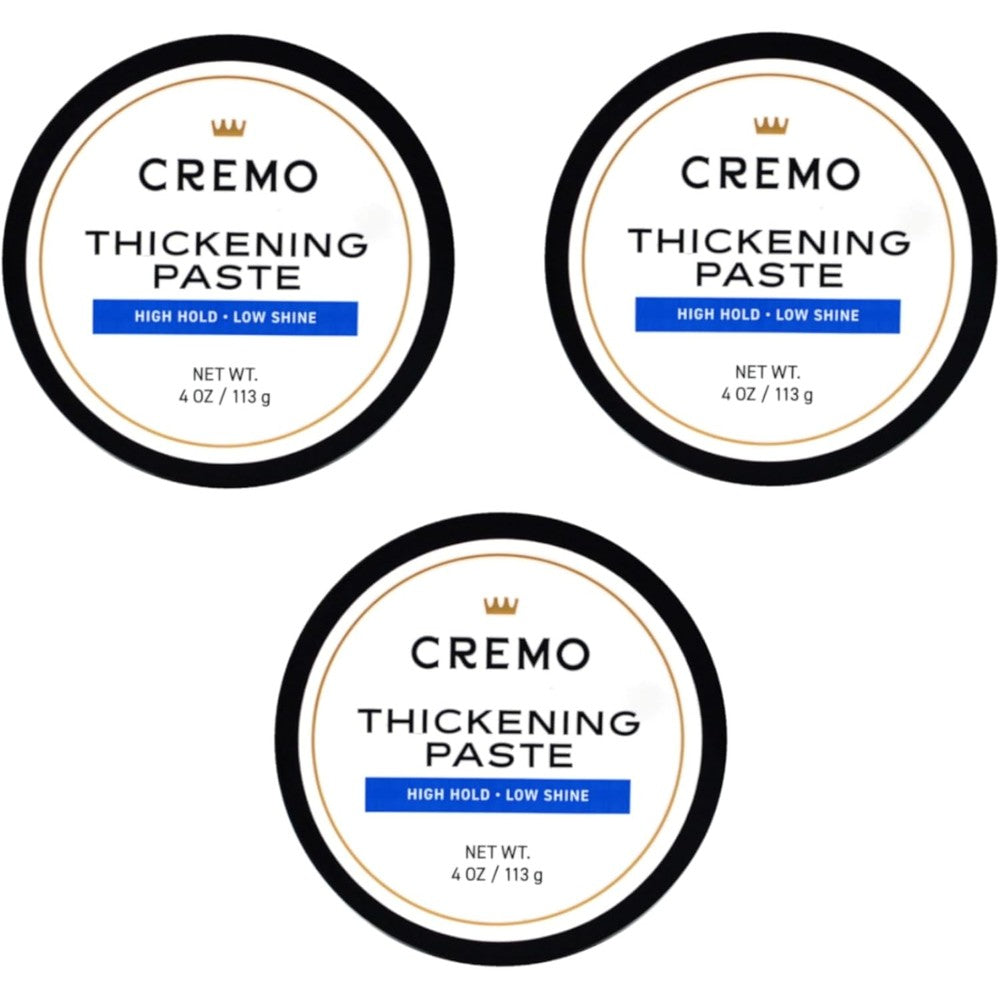 Cremo Barber Grade Hair Styling Thickening Paste front view jar for men