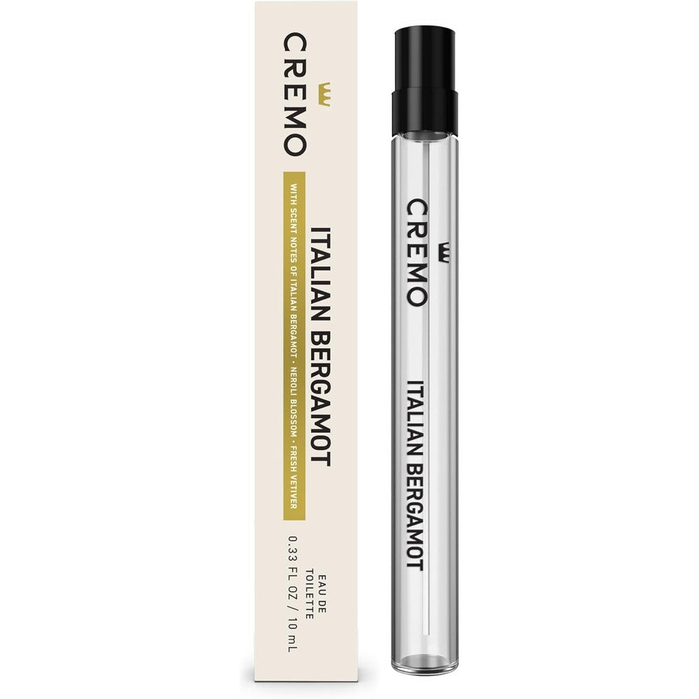 Cremo Italian Bergamot Spray Cologne travel size front bottle view