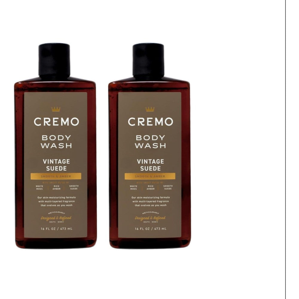 Cremo Vintage Suede Body Wash pack of two front view