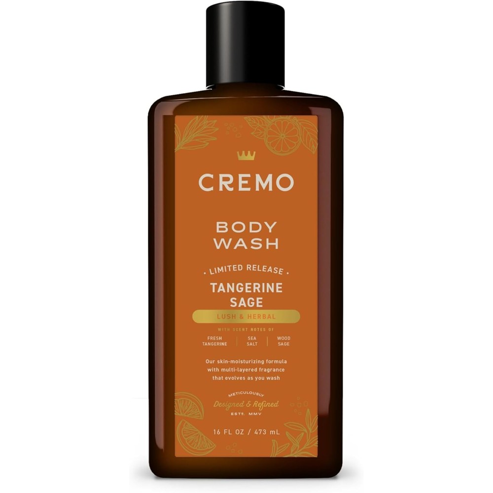 Cremo Tangerine Sage Body Wash Men 16 Fluid Ounces front view