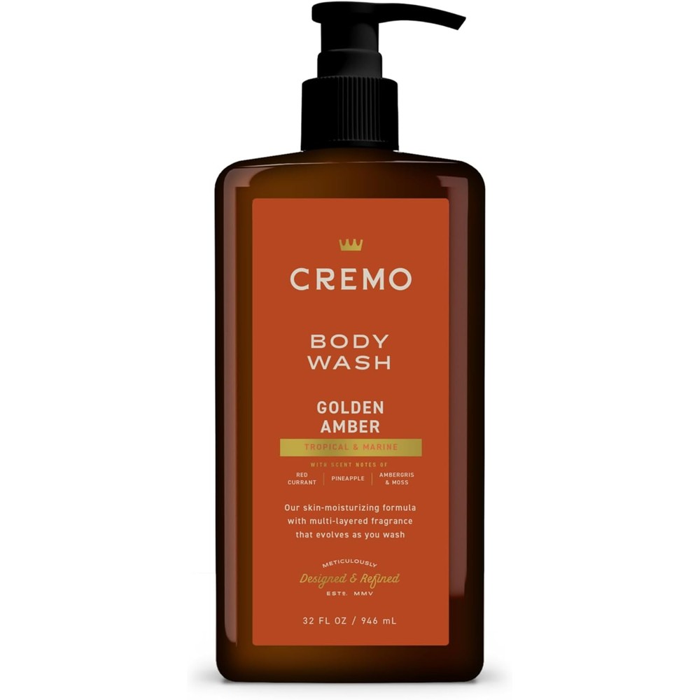 Cremo Golden Amber Body Wash for men front view authentic USA imported shower gel