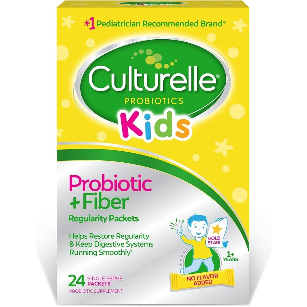 Culturelle Kids Regularity Probiotic & Fiber Dietary Supplement - Helps Restore Regularity & Keeps Kids' Digestive Systems Running Smoothly* - Works Naturally with Child's Body* - 24 Single Packets