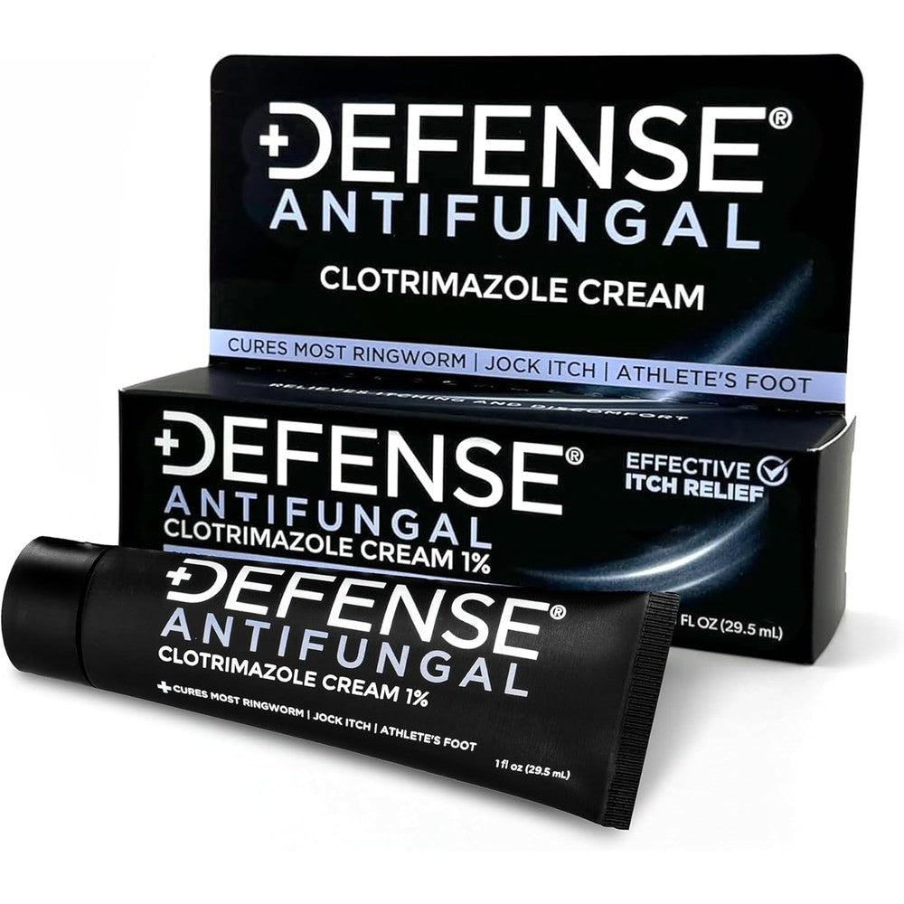 Defense Soap Clotrimazole Antifungal Cream 1.5 Ounce front packaging tube for ringworm treatment
