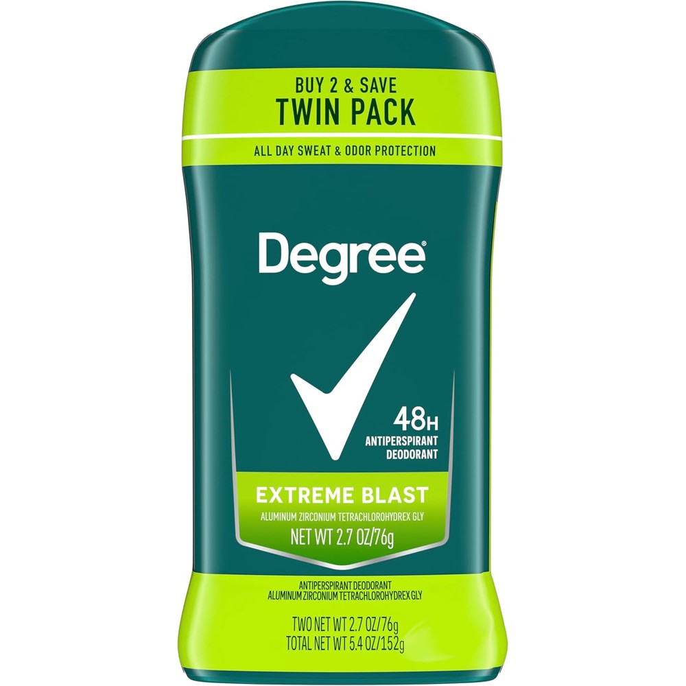 Degree Men Dry Protection Antiperspirant And Deodorant Invisible Solid Extreme Blast Two Point Seven Ounce Twin Pack